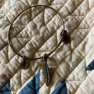 Alex and ani feather bronze